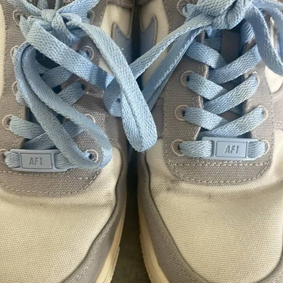 Nike Air Force One Blue and Gray Sneakers - Picture 3 of 7